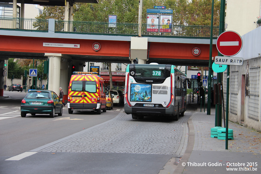 Bus 8818 (DS-849-CN) sur la ligne 378 (RATP) à Colombes