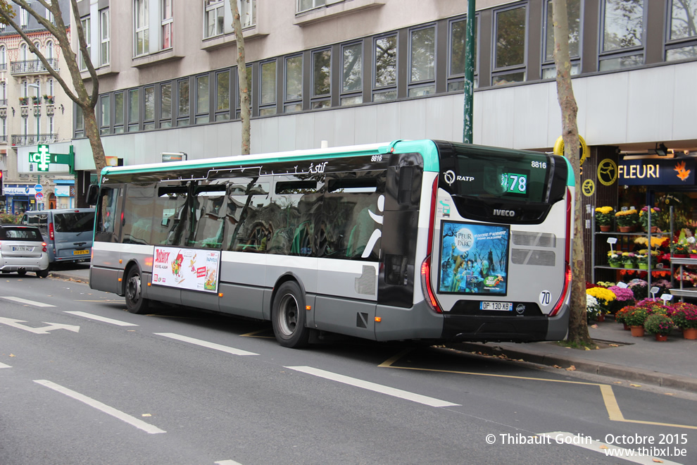 Bus 8816 (DP-130-XB) sur la ligne 378 (RATP) à Colombes