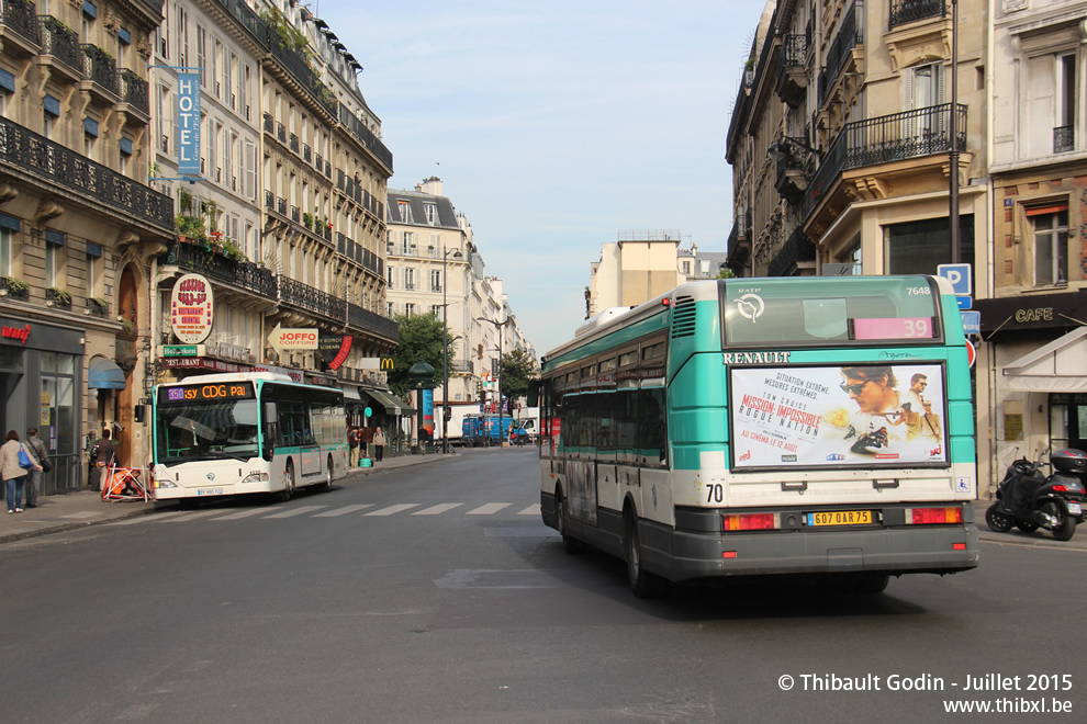 Bus 7648 (607 QAR 75) sur la ligne 39 (RATP) à Gare de l'Est (Paris)