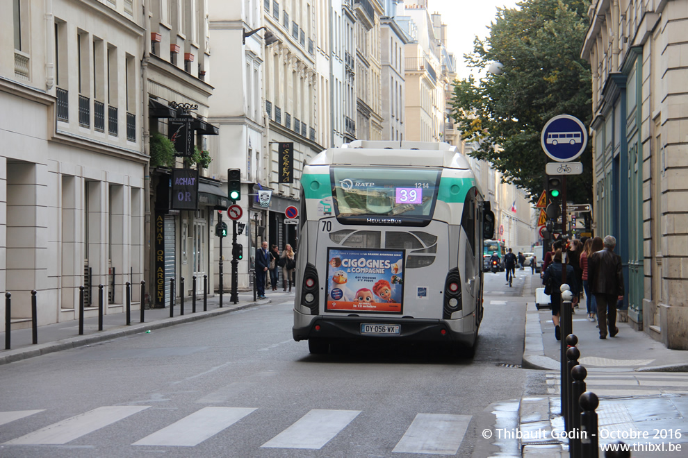 Bus 1214 (DY-056-WX) sur la ligne 39 (RATP) à Richelieu - Drouot (Paris)
