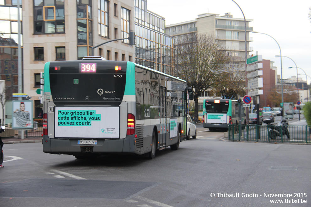 Bus 6759 (DB-367-JV) sur la ligne 394 (RATP) à Issy-les-Moulineaux