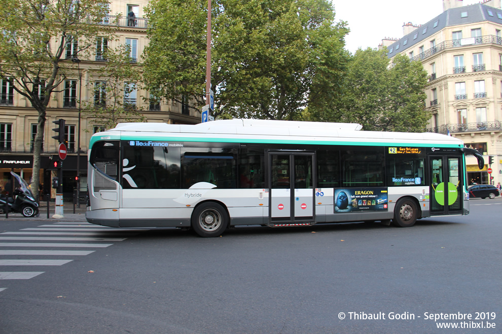 Bus 1247 (EB-655-DW) sur la ligne 42 (RATP) à Havre - Caumartin (Paris)