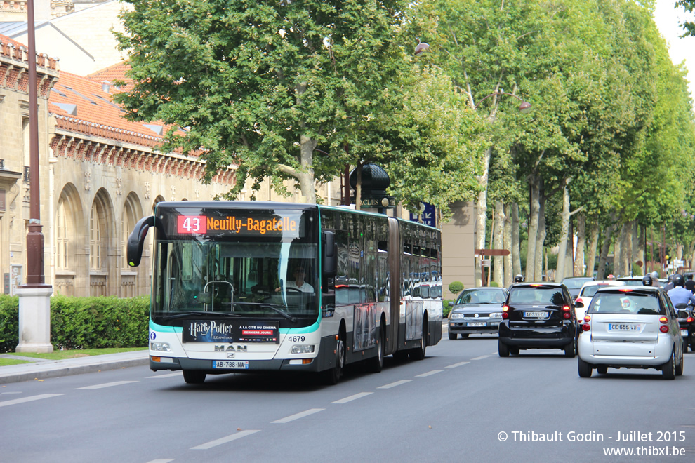 Bus 4679 (AB-738-NA) sur la ligne 43 (RATP) à Neuilly-sur-Seine