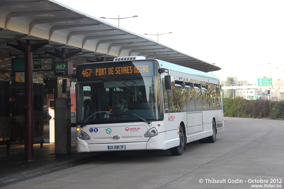 Bus 12914 (CK-890-SF) sur la ligne 467 (RATP) à Boulogne-Billancourt