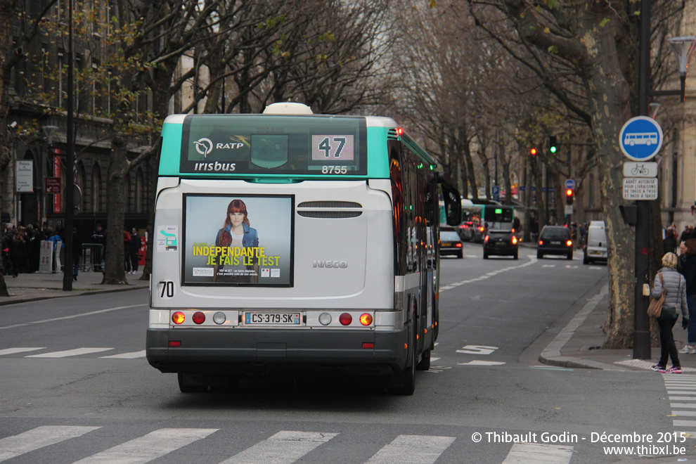 Bus 8755 (CS-379-SK) sur la ligne 47 (RATP) à Cité (Paris)