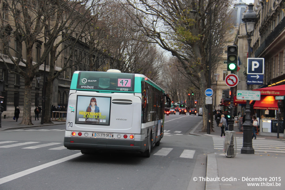 Bus 8755 (CS-379-SK) sur la ligne 47 (RATP) à Cité (Paris)
