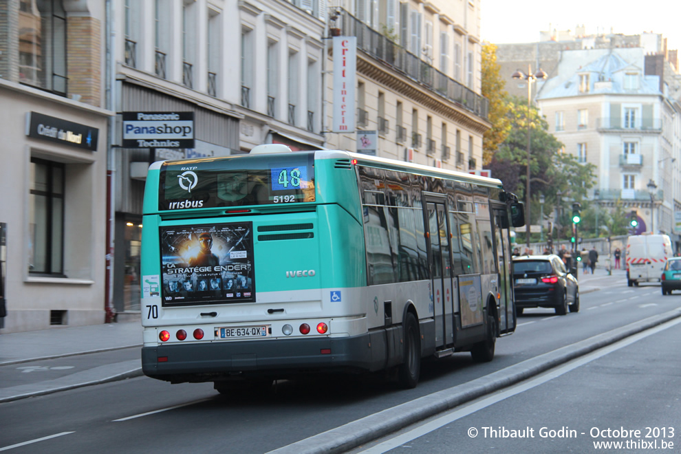 Bus 5192 (BE-634-QX) sur la ligne 48 (RATP) à Poissonnière (Paris)