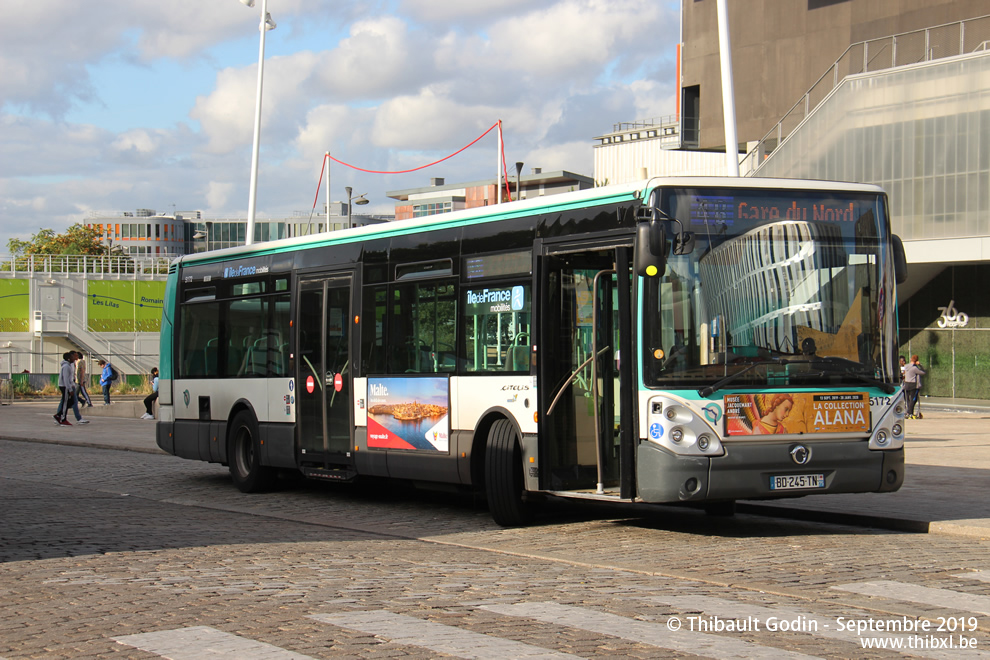 Bus 5172 (BD-245-TN) sur la ligne 48 (RATP) à Porte des Lilas (Paris)