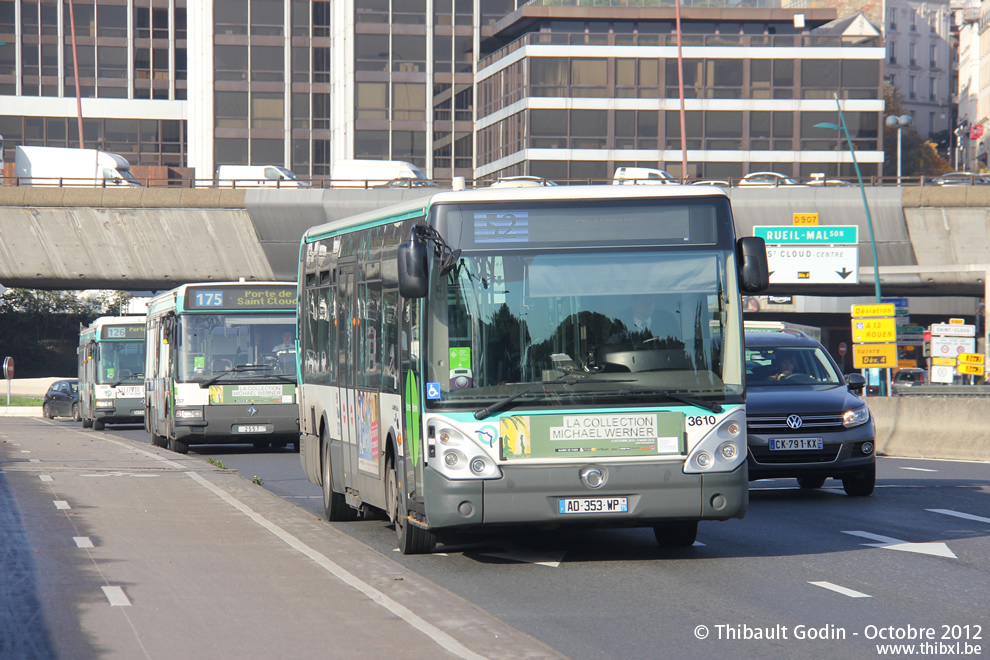 Bus 3610 (AD-353-WP) sur la ligne 52 (RATP) à Saint-Cloud