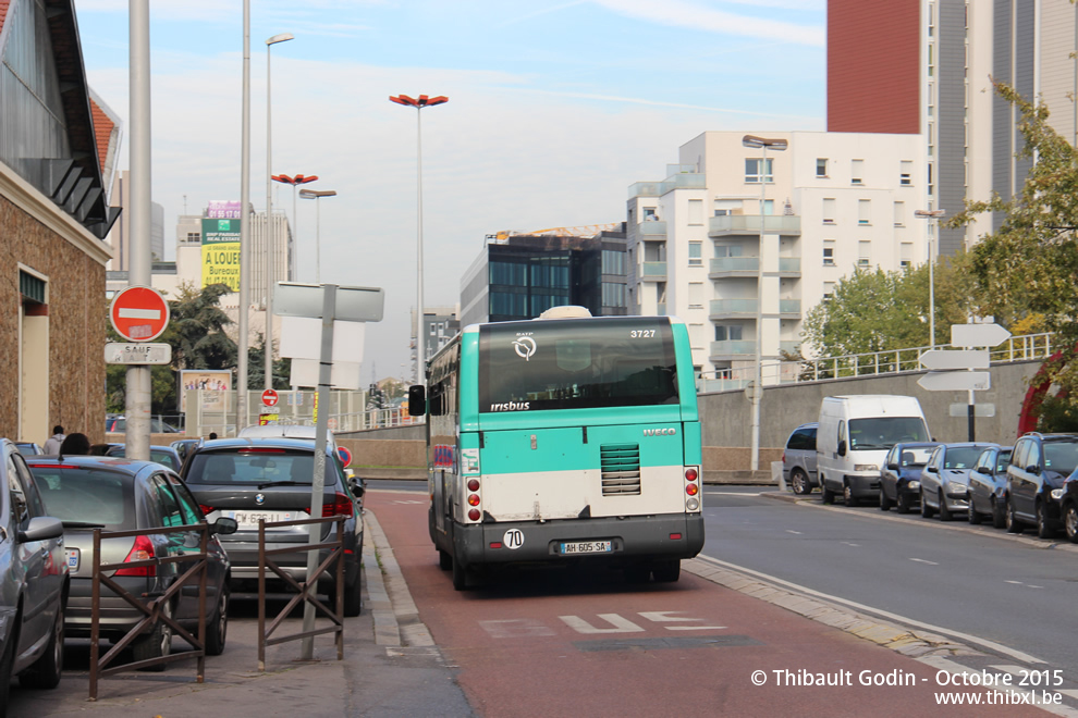 Bus 3727 (AH-605-SA) sur la ligne 54 (RATP) à Asnières-sur-Seine