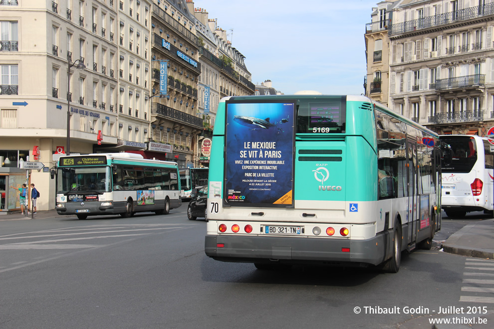 Bus 5169 (BD-321-TN) sur la ligne 56 (RATP) à Gare de l'Est (Paris)