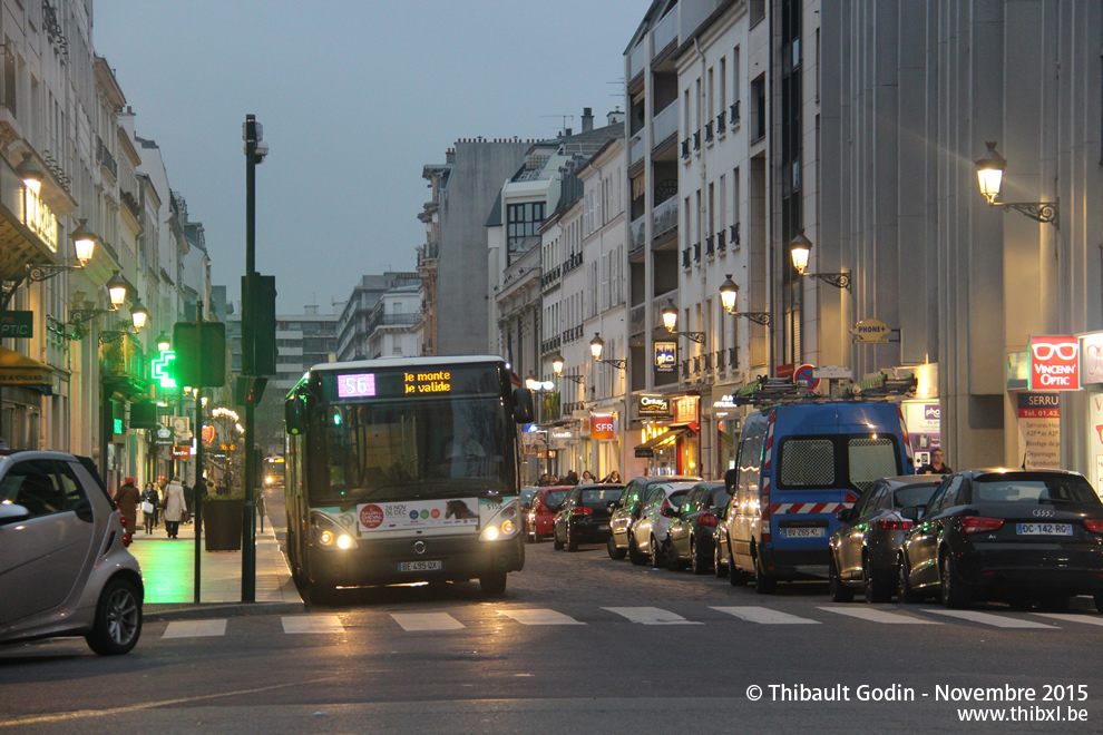 Bus 5155 (BE-495-QX) sur la ligne 56 (RATP) à Vincennes