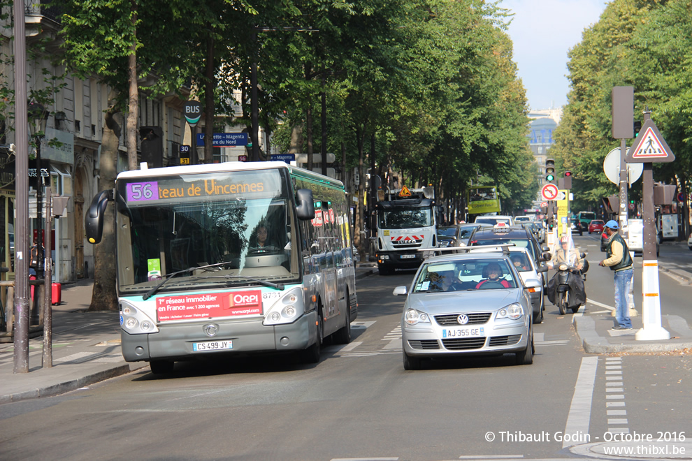 Bus 8731 (CS-499-JY) sur la ligne 56 (RATP) à Gare du Nord (Paris)