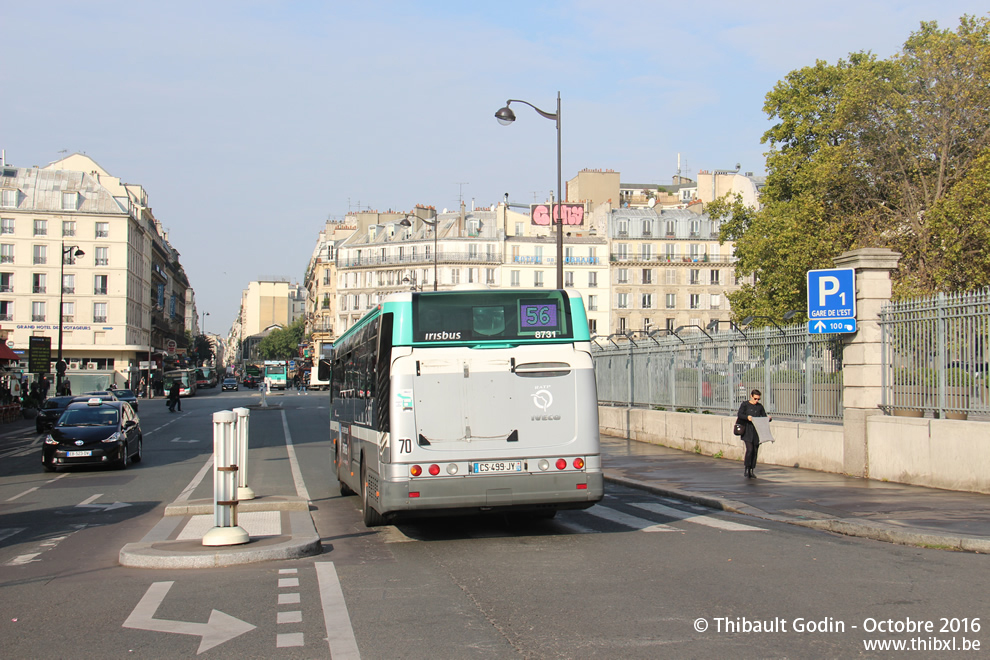 Bus 8731 (CS-499-JY) sur la ligne 56 (RATP) à Gare de l'Est (Paris)