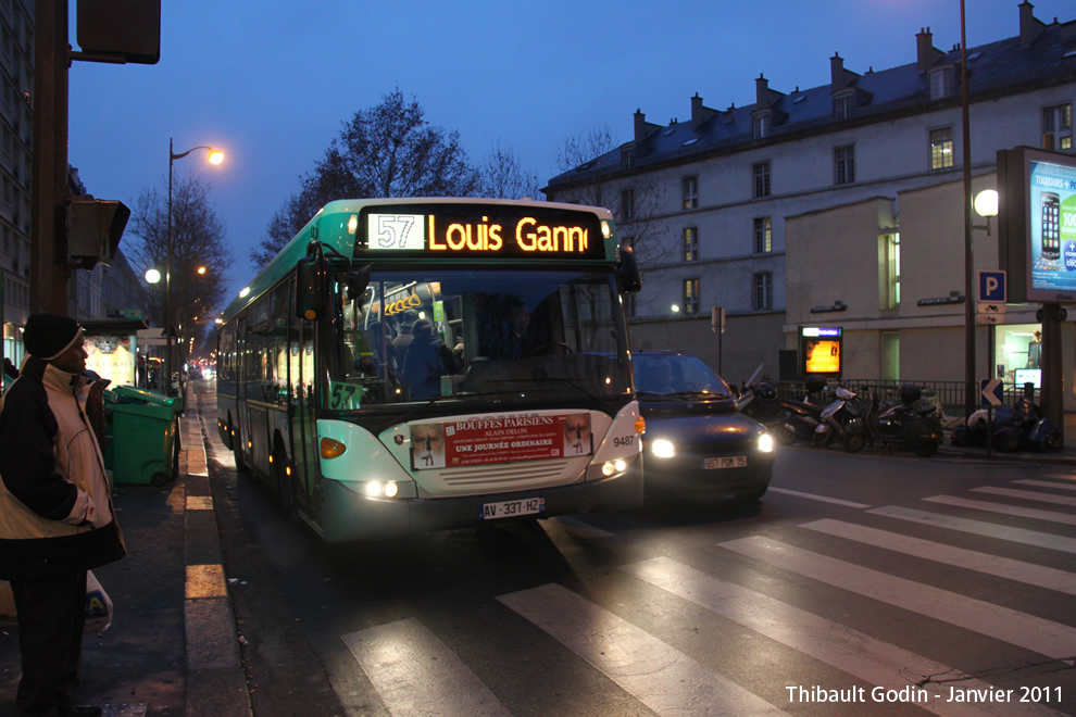 Bus 9487 (AV-337-HZ) sur la ligne 57 (RATP) à Reuilly - Diderot (Paris)