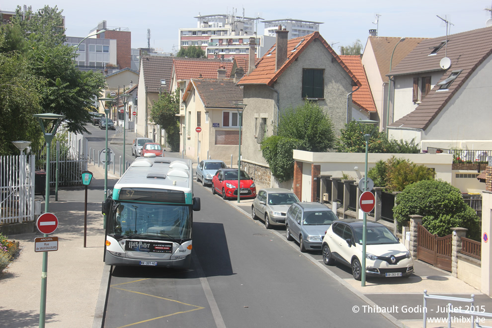 Bus 9487 (AV-337-HZ) sur la ligne 57 (RATP) à Arcueil