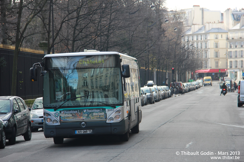 Bus 3087 (369 QWA 75) sur la ligne 58 (RATP) à Luxembourg (Paris)