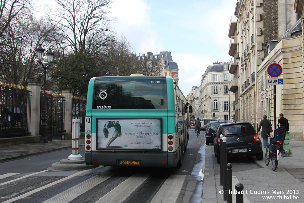 Bus 3083 (540 QWC 75) sur la ligne 58 (RATP) à Luxembourg (Paris)