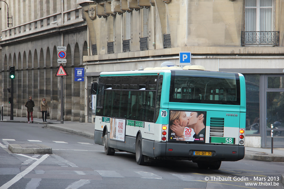 Bus 3096 (583 QVT 75) sur la ligne 58 (RATP) à Luxembourg (Paris)