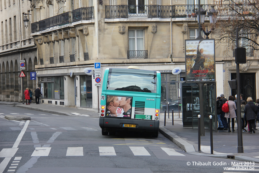 Bus 3096 (583 QVT 75) sur la ligne 58 (RATP) à Luxembourg (Paris)