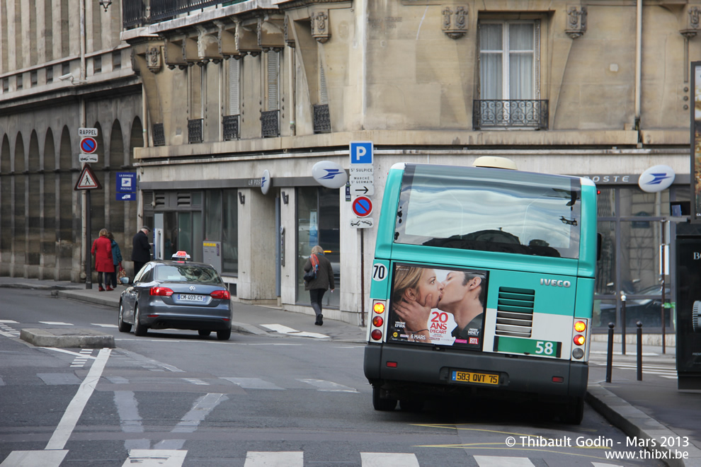 Bus 3096 (583 QVT 75) sur la ligne 58 (RATP) à Luxembourg (Paris)