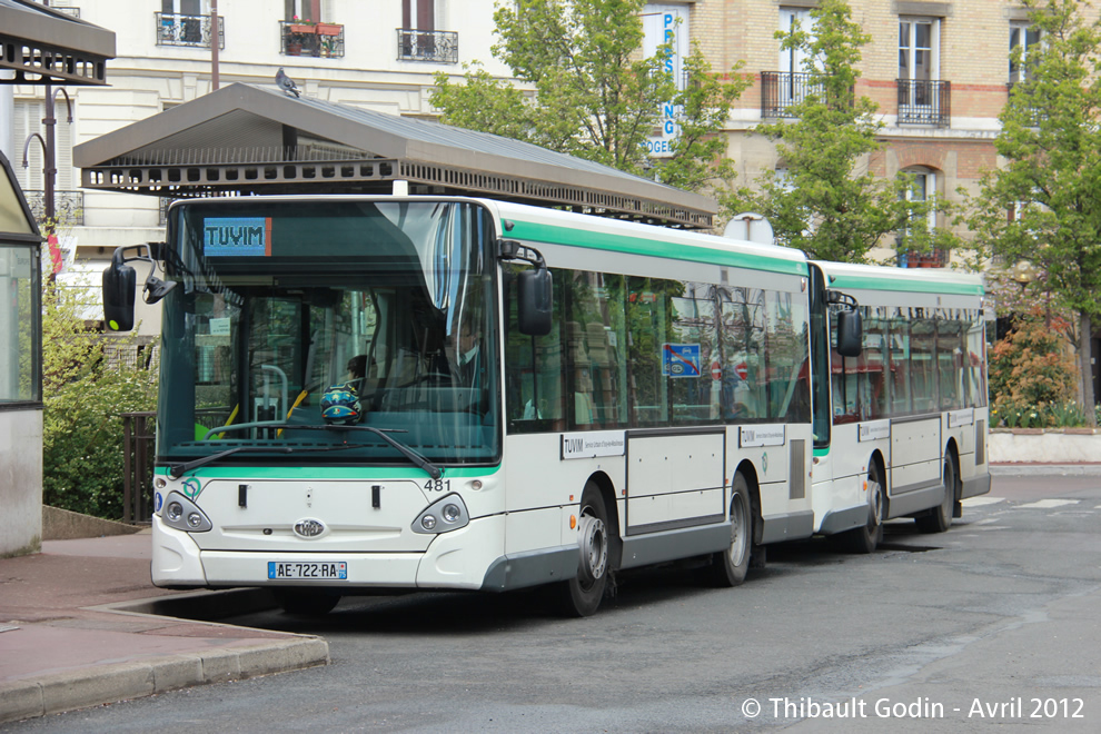 Bus 481 (AE-722-RA) sur la ligne 589 (TUVIM - RATP) à Issy-les-Moulineaux