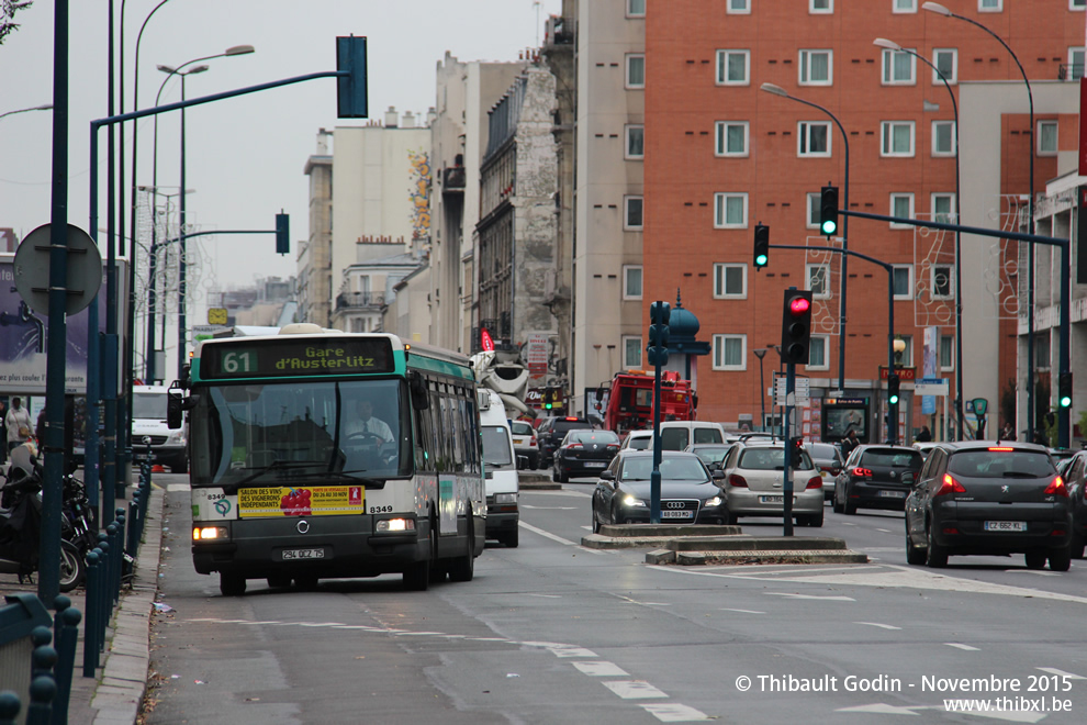 Bus 8349 (294 QCZ 75) sur la ligne 61 (RATP) à Pantin