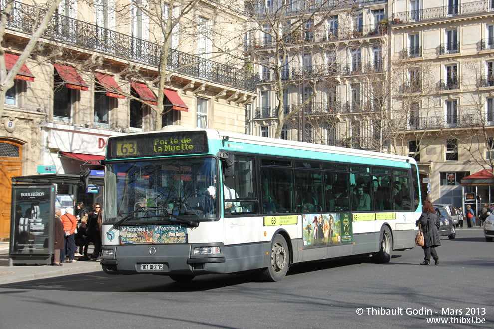 Bus 8474 (161 QHZ 75) sur la ligne 63 (RATP) à Luxembourg (Paris)