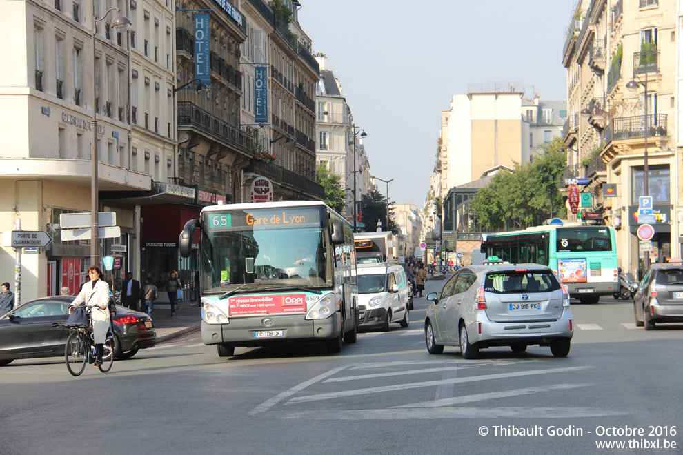 Bus 8539 (CC-108-GK) sur la ligne 65 (RATP) à Gare de l'Est (Paris)