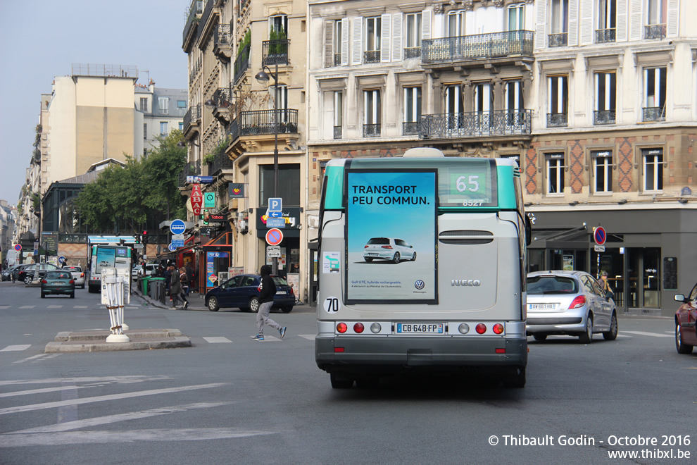 Bus 8527 (CB-648-FP) sur la ligne 65 (RATP) à Gare de l'Est (Paris)