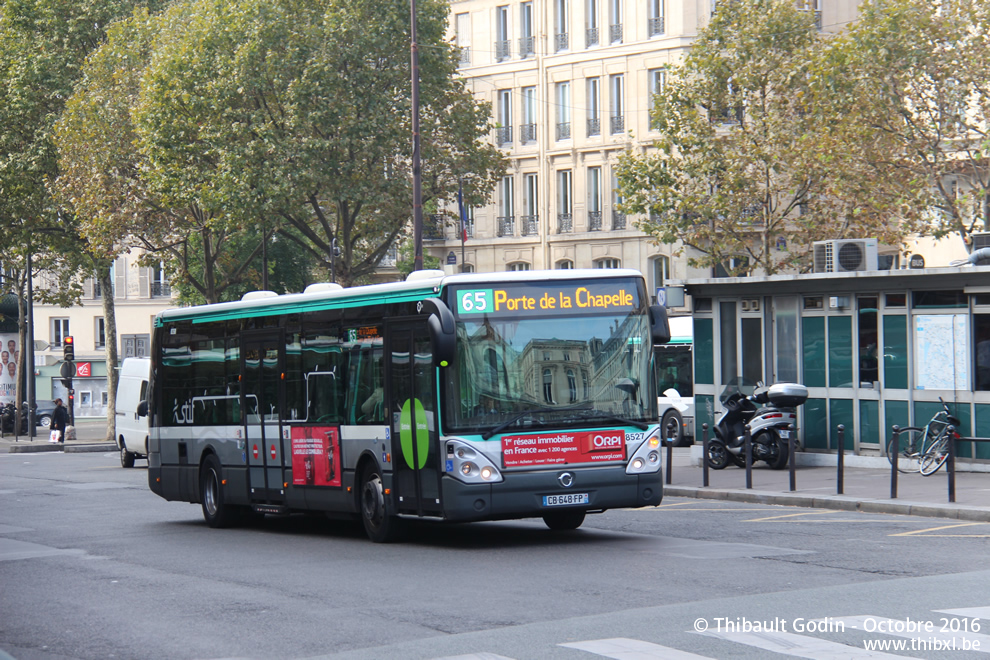 Bus 8527 (CB-648-FP) sur la ligne 65 (RATP) à Gare de l'Est (Paris)