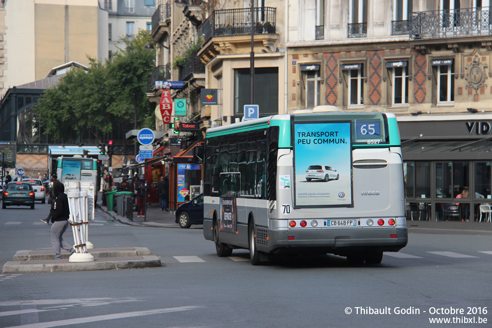 Bus 8527 (CB-648-FP) sur la ligne 65 (RATP) à Gare de l'Est (Paris)