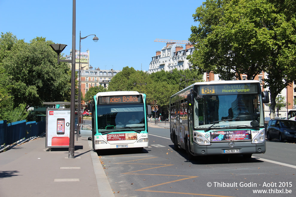 Bus 3285 (434 REH 75) sur la ligne 68 (RATP) à Porte d'Orléans (Paris)