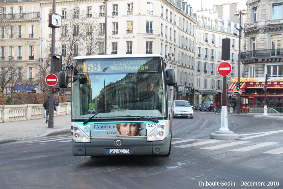 Bus 3279 (513 REE 75) sur la ligne 68 (RATP) à Trinité - d'Estienne d'Orves (Paris)