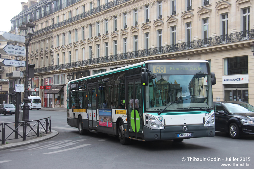 Bus 3275 (512 REE 75) sur la ligne 68 (RATP) à Opéra (Paris)