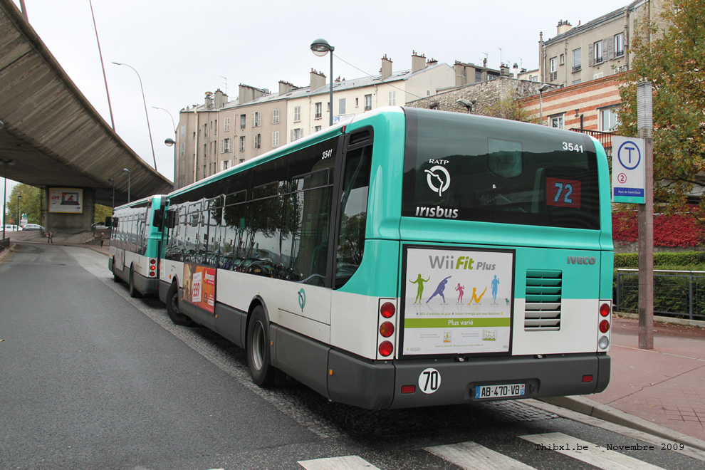 Bus 3541 (AB-470-VB) sur la ligne 72 (RATP) à Saint-Cloud
