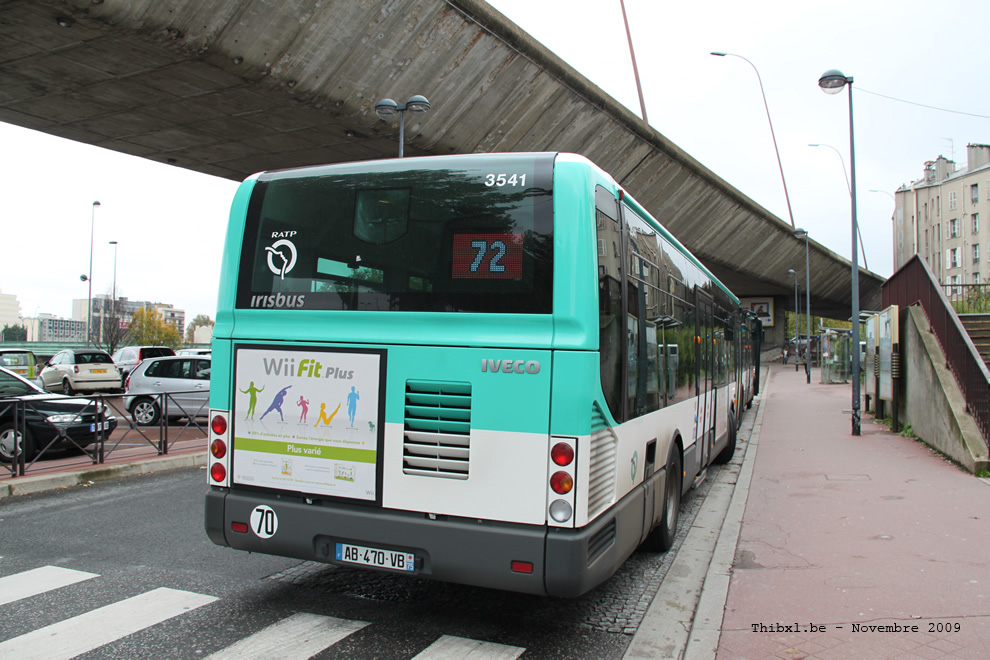 Bus 3541 (AB-470-VB) sur la ligne 72 (RATP) à Saint-Cloud