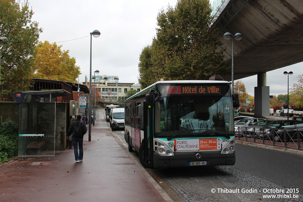 Bus 3543 (AB-669-VB) sur la ligne 72 (RATP) à Saint-Cloud