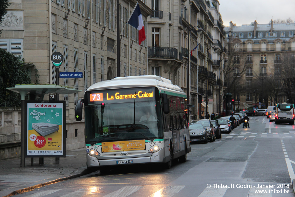 Bus 1272 (EC-433-SX) sur la ligne 73 (RATP) à Musée d'Orsay (Paris)