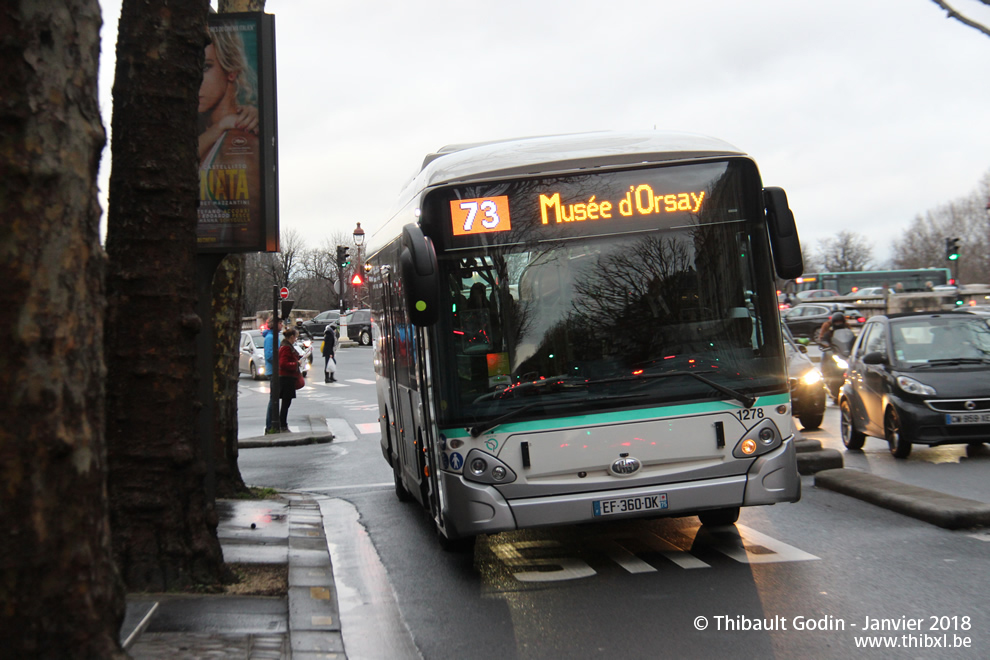 Bus 1278 (EF-360-DK) sur la ligne 73 (RATP) à Assemblée Nationale (Paris)