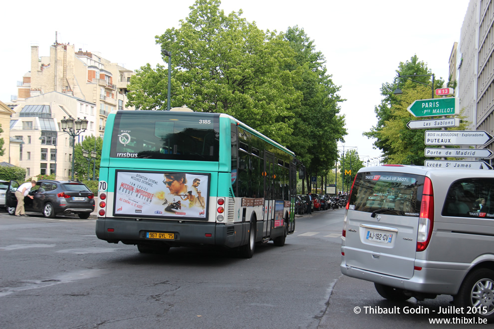 Bus 3185 (967 QYL 75) sur la ligne 73 (RATP) à Neuilly-sur-Seine