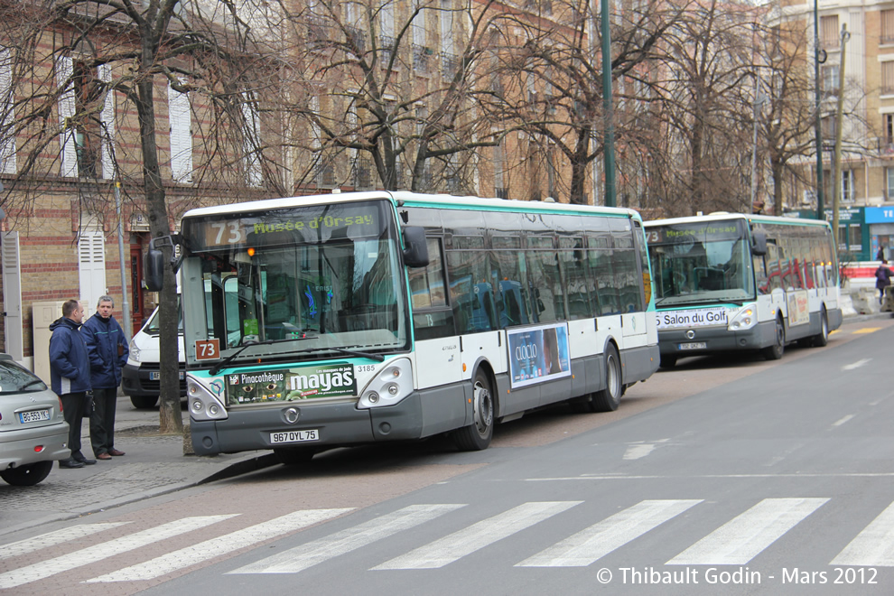Bus 3185 (967 QYL 75) sur la ligne 73 (RATP) à La Garenne-Colombes