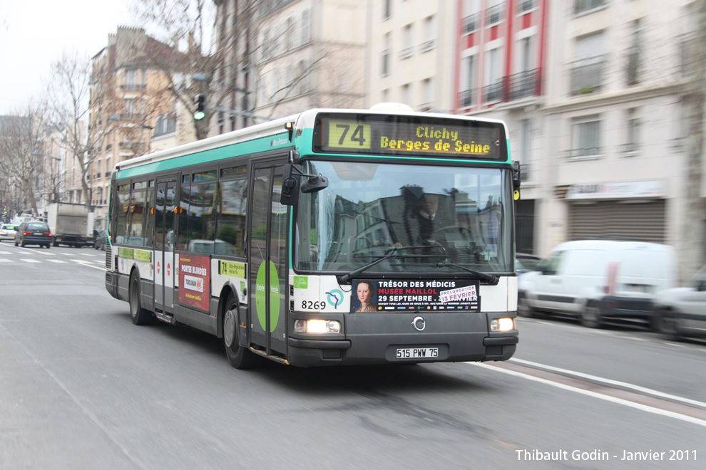 Bus 8269 (515 PWW 75) sur la ligne 74 (RATP) à Clichy