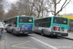Bus 3483 (AA-431-SV) et 3495 (AA-277-PK) sur la ligne 75 (RATP) à Porte de Pantin (Paris)