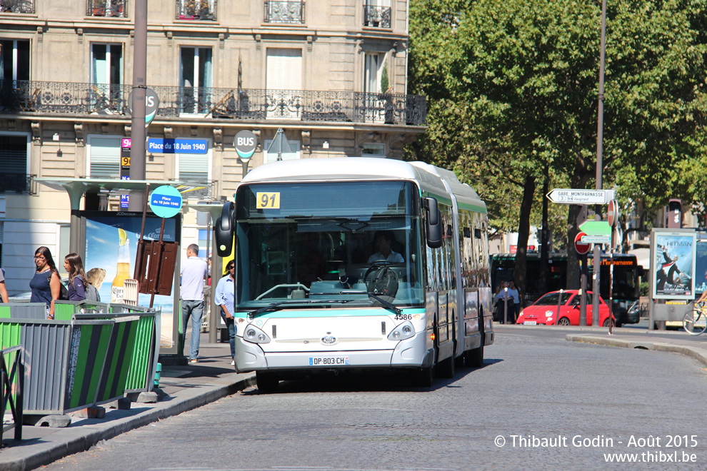 Bus 4586 (DP-803-CH) sur la ligne 91 (RATP) à Montparnasse - Bienvenüe (Paris)