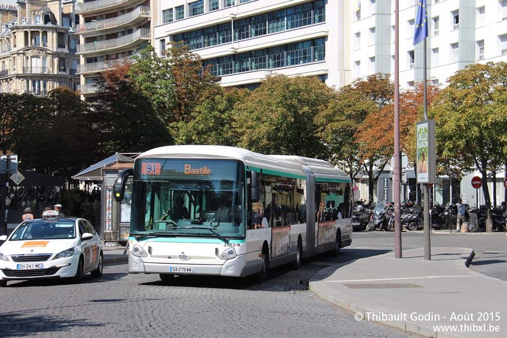 Bus 4583 (DA-279-WW) sur la ligne 91 (RATP) à Montparnasse - Bienvenüe (Paris)
