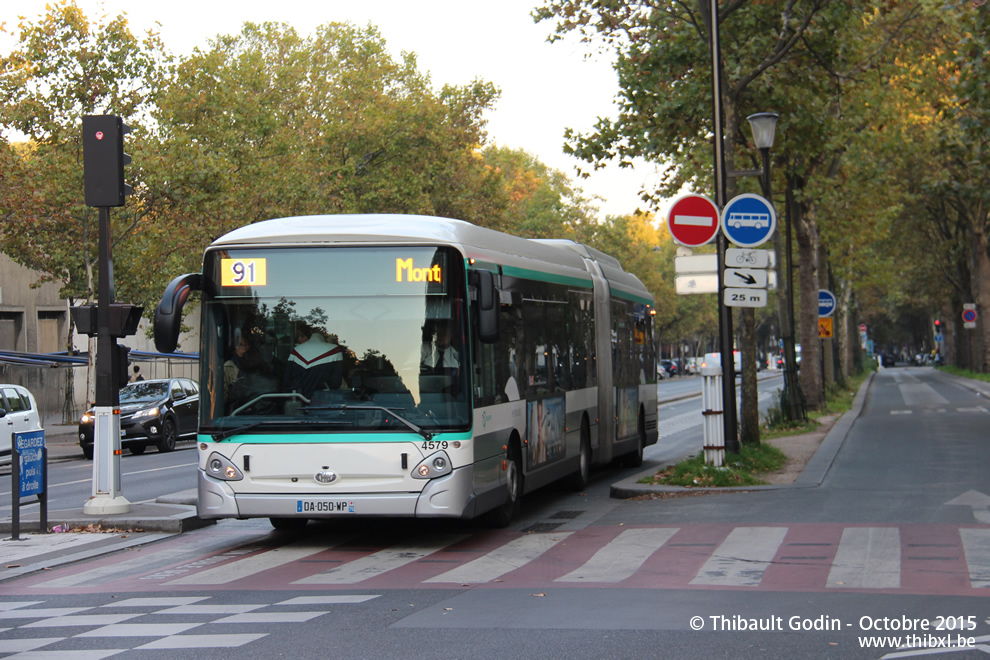Bus 4579 (DA-050-WP) sur la ligne 91 (RATP) à Port-Royal (Paris)