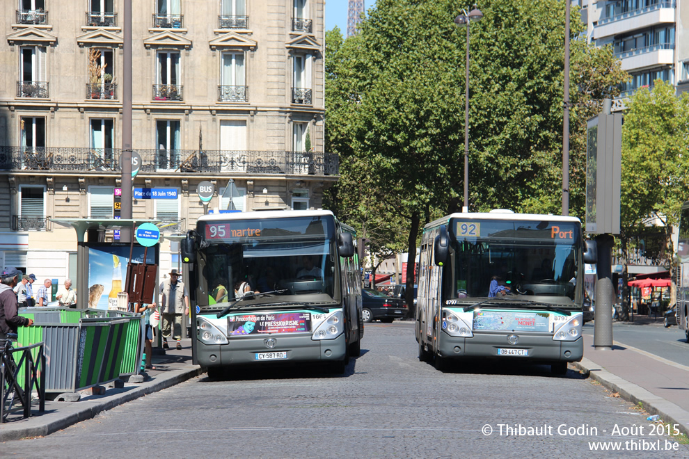 Bus 1661 (CY-587-RD) sur la ligne 95 (RATP) à Montparnasse - Bienvenüe (Paris)