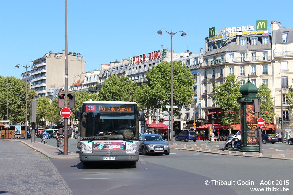 Bus 1657 (CX-269-HF) sur la ligne 95 (RATP) à Montparnasse - Bienvenüe (Paris)