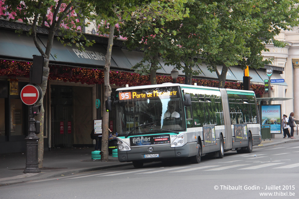 Bus 1659 (CY-743-GH) sur la ligne 95 (RATP) à Havre - Caumartin (Paris)